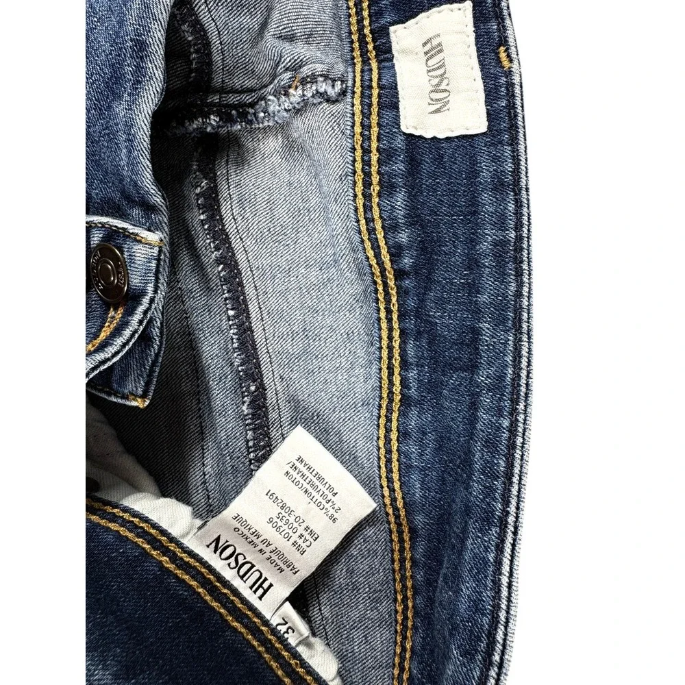 Hudson Jeans Mens Size 32 Blue Denim Premium Faded Rugged Regular Straight Leg